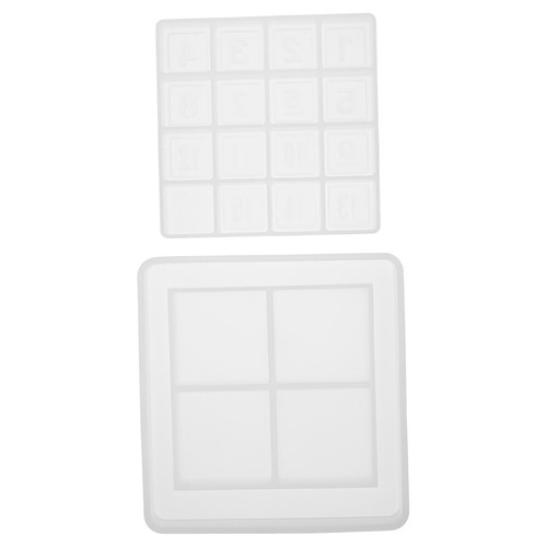 2 Sets of Slide Puzzle Silicone Mold Silicone Number Making Mold for