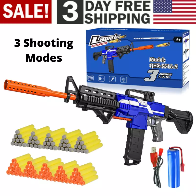 Motorized Dart Blaster M4A1 Realistic Toy Gun Automatic For Nerf Elite  Bullets