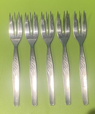 Retro Edelstahl Dessertgabeln x5