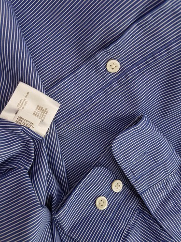 Gant T. M Azul Hombre Camisa Casual Algodón 100% Manga larga Rayas - Imagen 5 de 5