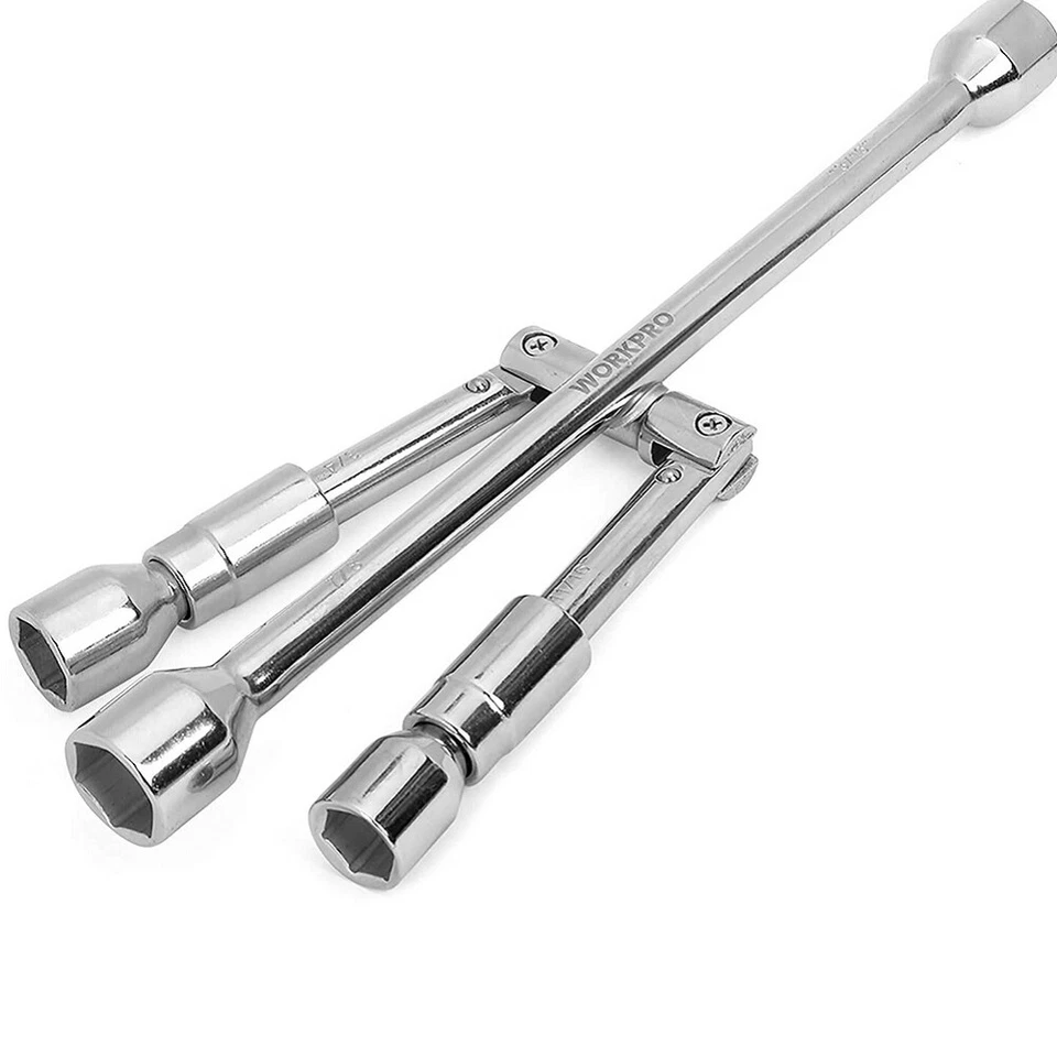 WORKPRO 14 Inch Universal Folding Lug Wrench 4-Way Tire Iron Wrench Cross Wrench - Image 3 of 4