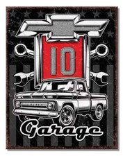 Chevrolet Chevy C10 Pickup Truck Garage Tin Metal Sign Made In USA - 2888