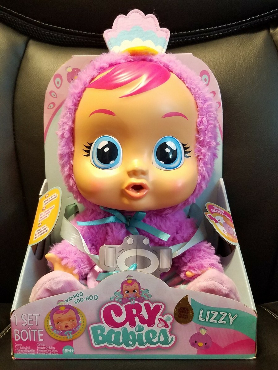 Cry Babies “Lizzy” Peacock Interactive Dolls, Cries Real Tears And