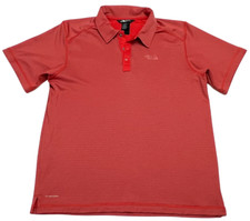 The North Face Shirt Mens L Flash Dry Polo Gray Red Stripes Logo Golf Outdoor