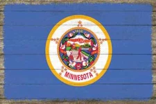 Minnesota State Flag Wood Sign Rustic Wall Décor Gift 12x18 B3-12180051018