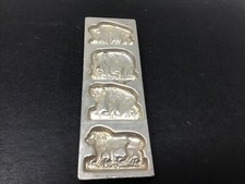 Antique Vintage CHOCOLATE Candy Mold Lion Buffalo Elephant Bear Zoo NICE Marked