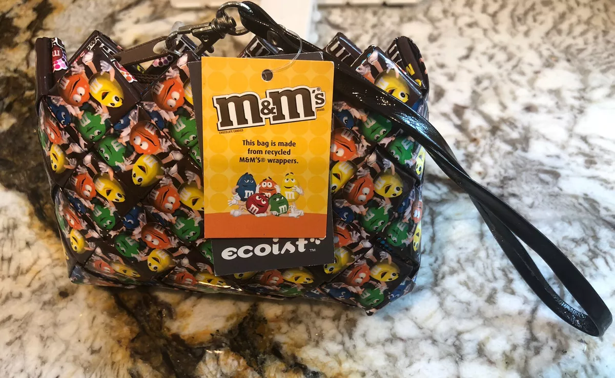 ECOIST M&Ms Woven Wrappers Zippered Wristlet Clutch Purse. NWT