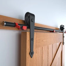 6FTPremium Bypass Barn Door Track Kit for Heavy Duty Wooden Doors Smooth Sliding