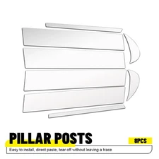 Fits Toyota Camry 2018 2019-2024 Polycarbonate Chrome Pillar Posts Covers 8PCS