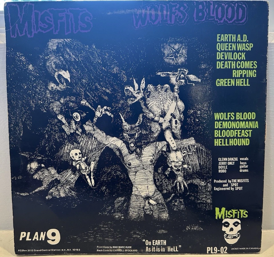 Autographed Misfits ‎– Earth A.D. / Wolfs Blood LP 1983 Plan 9 ‎– PL9-02 VG/VG- - Image 2 of 4