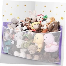  Large Corner Stuffed Animal Storage, Kids Plushies Toy Wall 1PCS Purple
