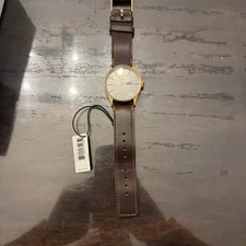 NIXON a105 2001 Sentry Leather Watch Rose Gold/Brown 42mm Excellent w/ box