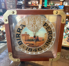 Orologio Birra Peroni Vintage - Legno e Ottone - Complemento Arredo ANNI 80