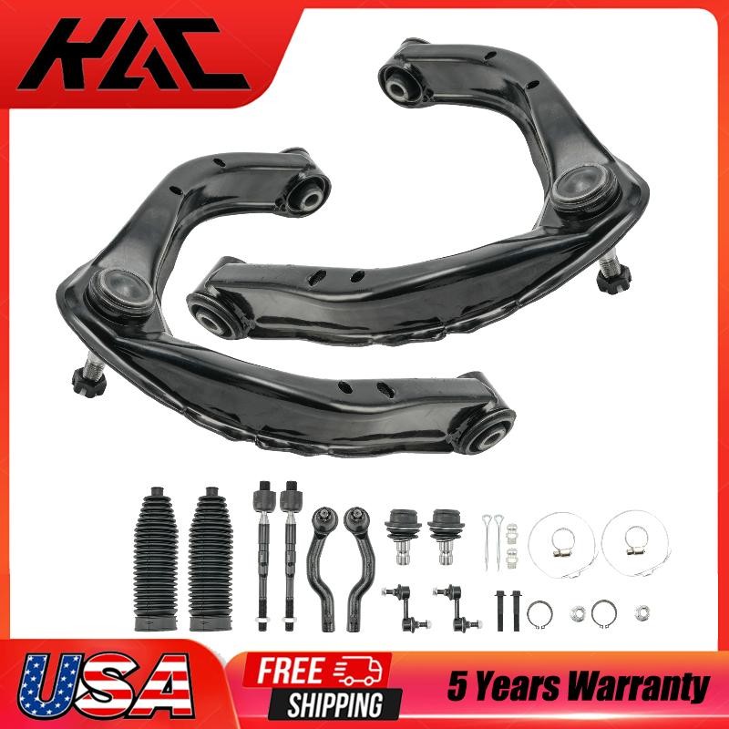 12PC Front Upper Control Arms w/Ball Joints Tie Rods For Nissan Titan Armada