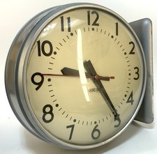 Vintage Rare! Standard 13β Clock Double Sided Glass School Government 60s Wall