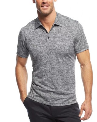 ALFANI Alfatech Deep Black Combo Polo Shirt Stretch Lightweight Regular Fit XL