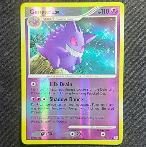 Nintendo Pokemon TCG Gengar Diamond and Pearl 2007 Holo Rare 27/130 110 HP