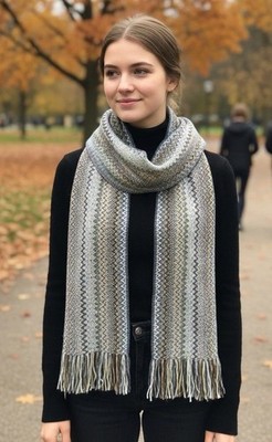 MISSONI Women s Wool Scarf Multicoloured W A Zigzag Pattern  M.i.Italy EC
