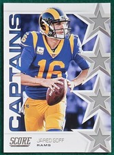 Jared Goff - 2019 Score Captains #C-12 - Los Angeles Rams Football Card