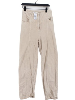 Ba&sh Damen Hose M Creme Baumwolle mit Leinen Tapered Cropped