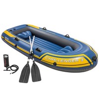 Intex Challenger 3 Schlauchboot Set 3 Sitze Blau Gelb 295X137X43 Cm Mit Ruder