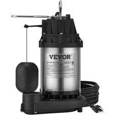 Submersible Sump Pump Water Pump 1/2 HP 4320GPH Steel Basement