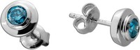 SolitäR Ohrstecker Platin 950 Blaue Natur Diamanten 0.50Ct