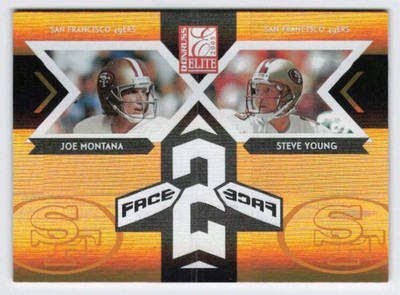 2005 Joe Montana / Steve Young Donruss Elite Face 2 Face Gold /1000 #CB-25 49ers