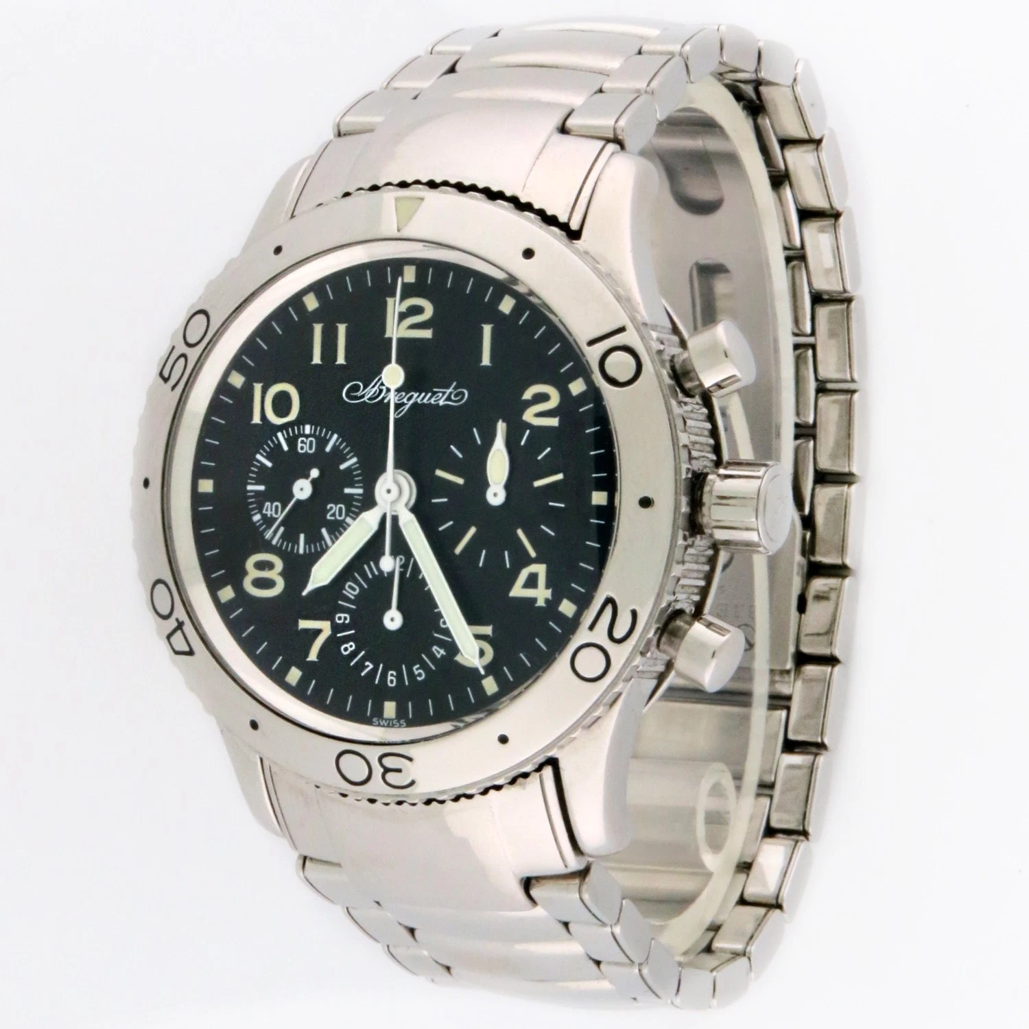 Breguet — Breguet Type XX Aeronavale FlyBack Chronograph Mens Watch SS 3800ST/92/SW9 39mm
