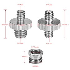 1/4"-20 3/8"-16 Threaded Screw Adapter Converter Mount Set For Light