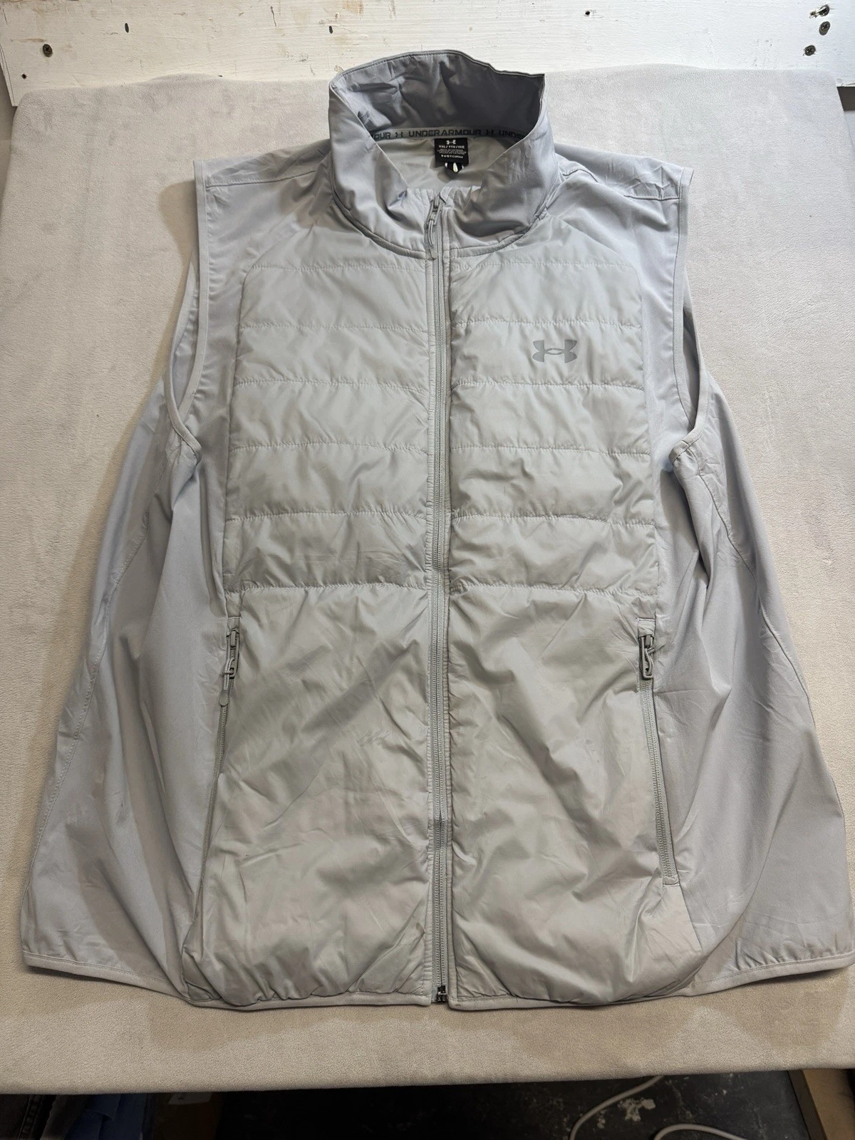Under Armour Storm Mens XXL Grey Insulated Gilet Vest Full Zip Sleeveless Jacket