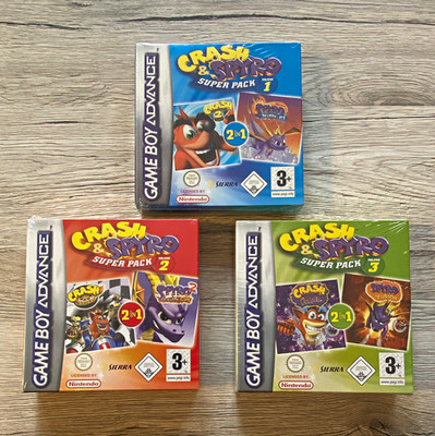 Crash & Spyro Super Pack Volume 1-3 (GBA, 2005) PAL USK 0 Collector s