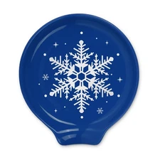 JarThenaAMCS 4.7inch Christmas Winter Spoon Rest Blue White Snowflake Small C...