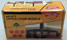 LifeLong Wheels Set of 5 Office Chair Wheels Upgrade Silent Scratch Free - New