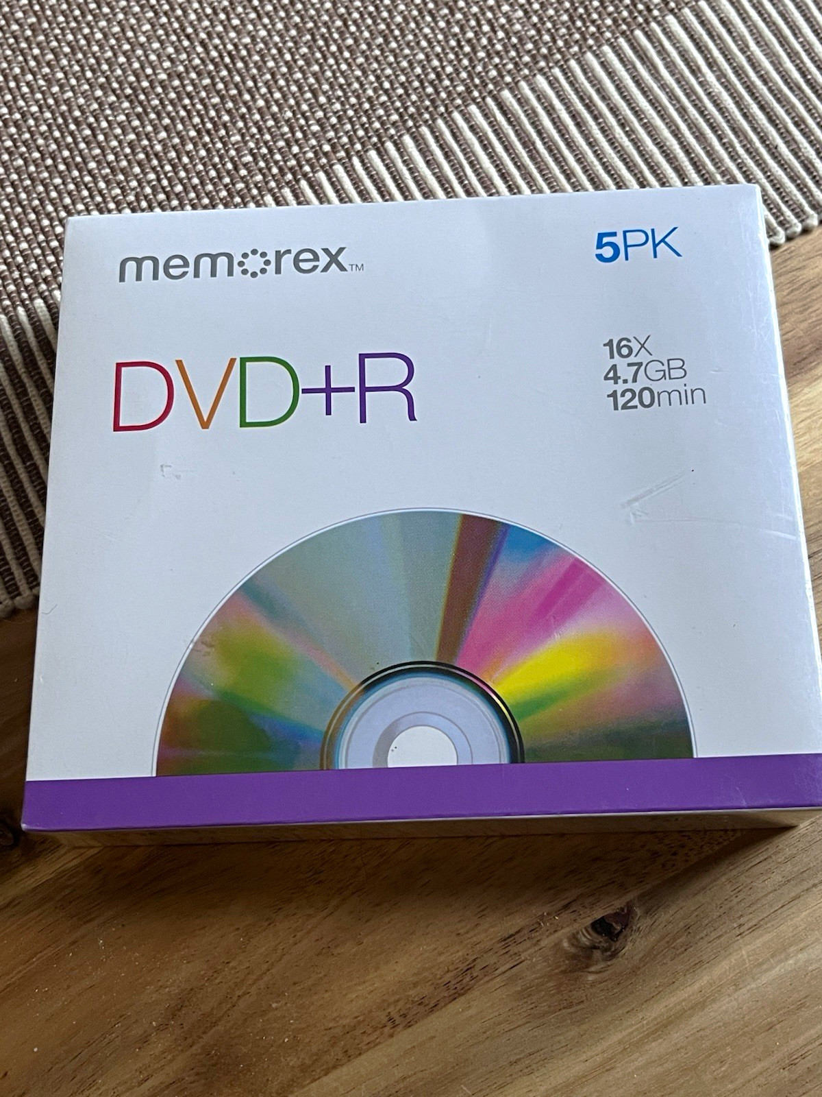 Memorex DVD+R 5 Pack Blank Recordable Discs 16X 4.7GB 120 Min Sealed