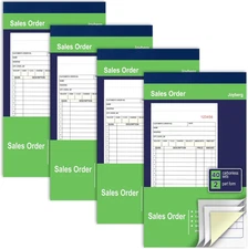 4 Pack Receipt Book, 4.17Inx7.2In Receipt Book with Carbon Copies, 2-Part Carbon