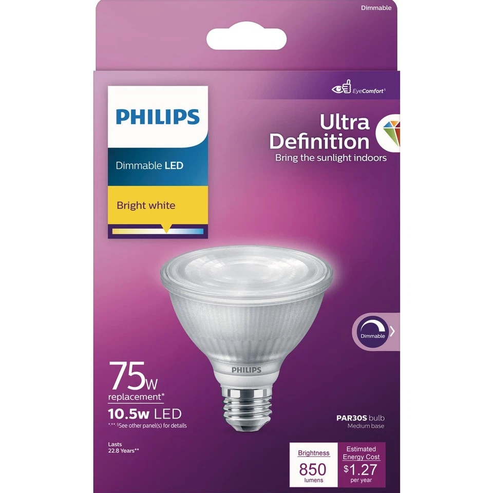 Philips 75w Par30s Bw Led Bulb 575968 Philips 575968 046677575960 - Image 2 of 4