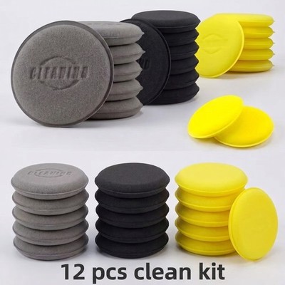12PCS Car Wax Applicator Pads High Density Foam Sponge Polishing Detailing Wash
