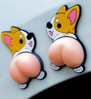 2x CUTE CORGI 3D Funny Dog Car Decal Sticker Vinyl Styling Window Fridge Phone