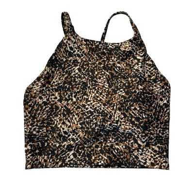 Old Navy Active Animal Print PowerSoft Light Support Longline Sports Bra Size M