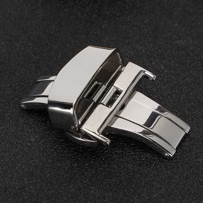 Edelstahl Uhr Clasp Buckle Uhrenarmband Clasp Ersatz Zubehör Silver22MM CUB
