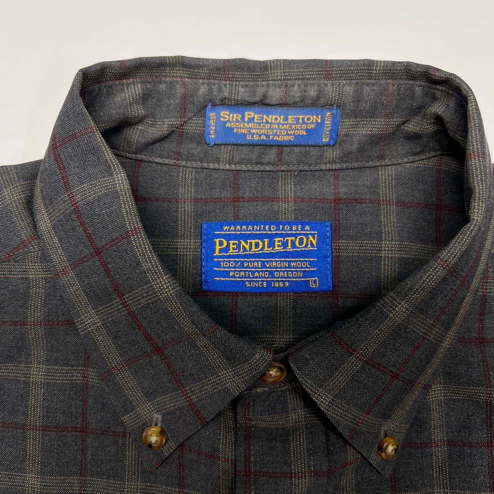 Pendleton Sir Pendleton Vintage Wool Plaid Shirt … - image 2