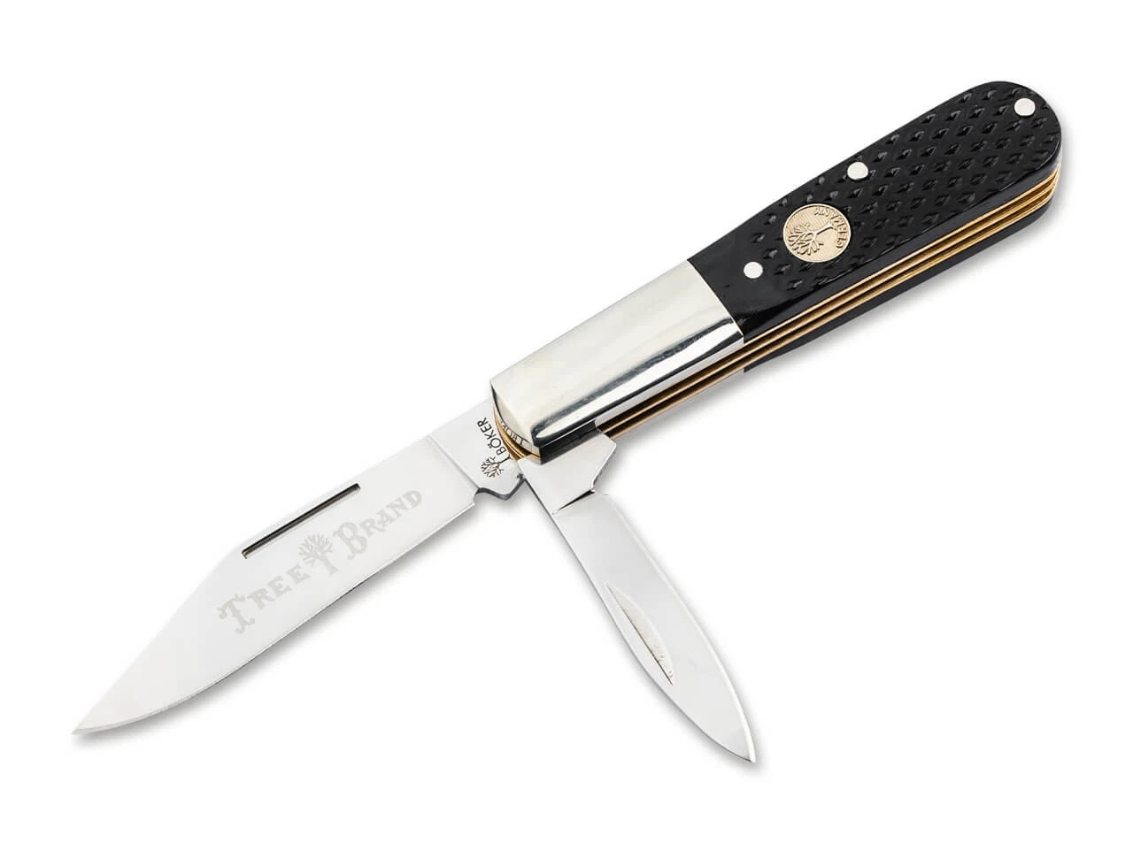 BOKER Treebrand 2BLD Barlow Black Checkered Bone Classic Folding