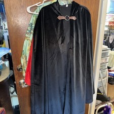 Unisex Medieval Templar Knight Crusader Hooded Cloak Cape Cosplay Costume Black