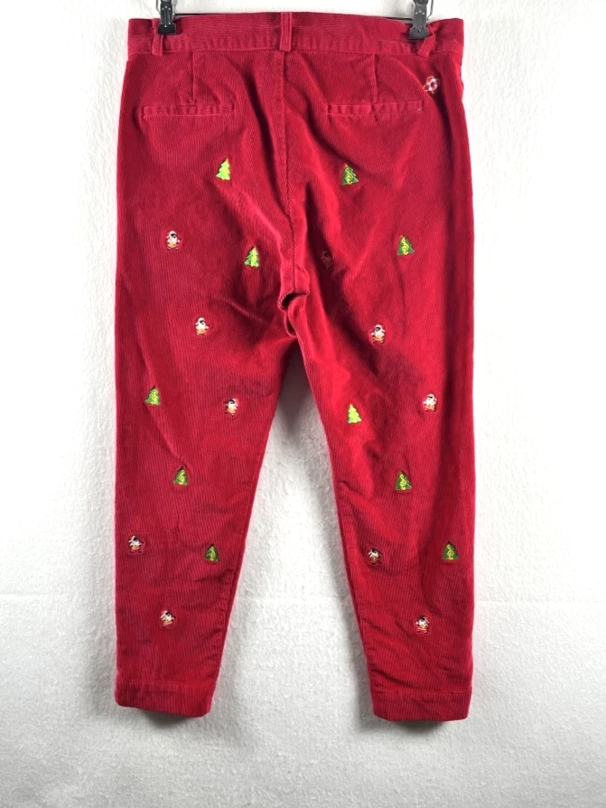 Pantalones de Navidad Beachcomber de pana roja náufraga Nantucket Island para mujer talla 8 Foto 3 de 4