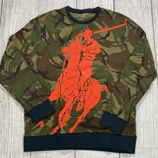 Ralph Lauren Polo Deportivo Big Pony Camuflado Sudadera Hombre’s Camuflaje Militar Talla L