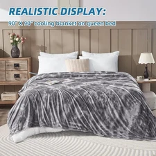 Cooling Blanket Absorbs Heat to Keep Adults Cool for Summer Nights Sweats Gray