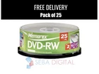 25 x Memorex Blank DVD-RW discs 2x 4.7GB 120 mins Rewritable Spindle