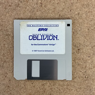 Space Station Oblivion 1987 Epyx 3 1/2'' Floppy Disk Amiga Computer Game