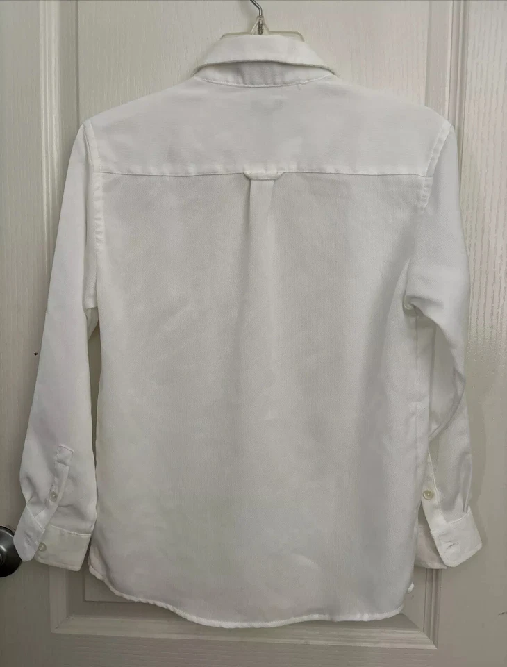 Usada en Excelente Condición Camisa de Vestir Claiborne Niño Blanca Mangas Largas Bolsillo Med (10-12) Foto 2 de 4